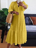 Elegant Textured Dress – Solange Elegant Textured Dress – Solange Louise Perrin Yellow 8 